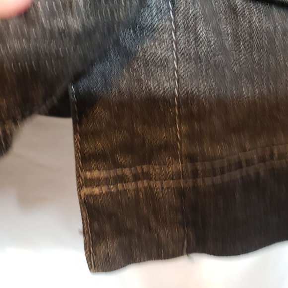 Upcycled Black Denim Jacket Adult Size Large Argentina Panel On Back - Picture 4 of 9